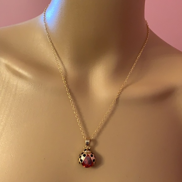 Ladybug Crystal Necklace - Picture 4 of 9